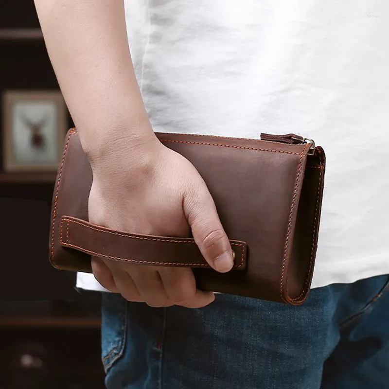 Кошельки мужская сумочка - это обновленная кожа Douyin с большей емкостью и мобильным кошельком