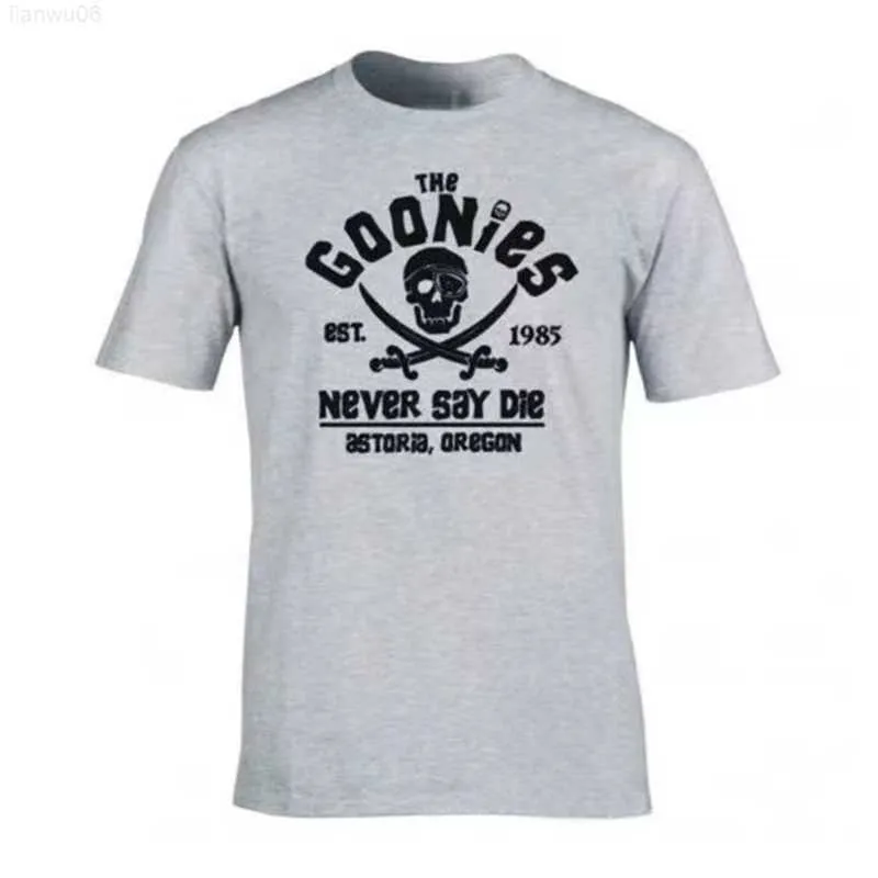 T-shirt da uomo T-shirt estiva Goonies T-shirt da uomo in cotone Teschio pirata Stampa Moda manica corta da donna Hip Hop T-shirt oversize Spedizione gratuita Z0221