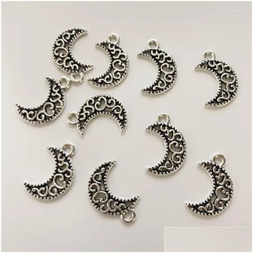 Charms 60Pcs Moon Connector For Women Jewelry Diy Necklace Bracelet Key Chain Aesthetic Accessories Making Supplies Drop Dhy4L