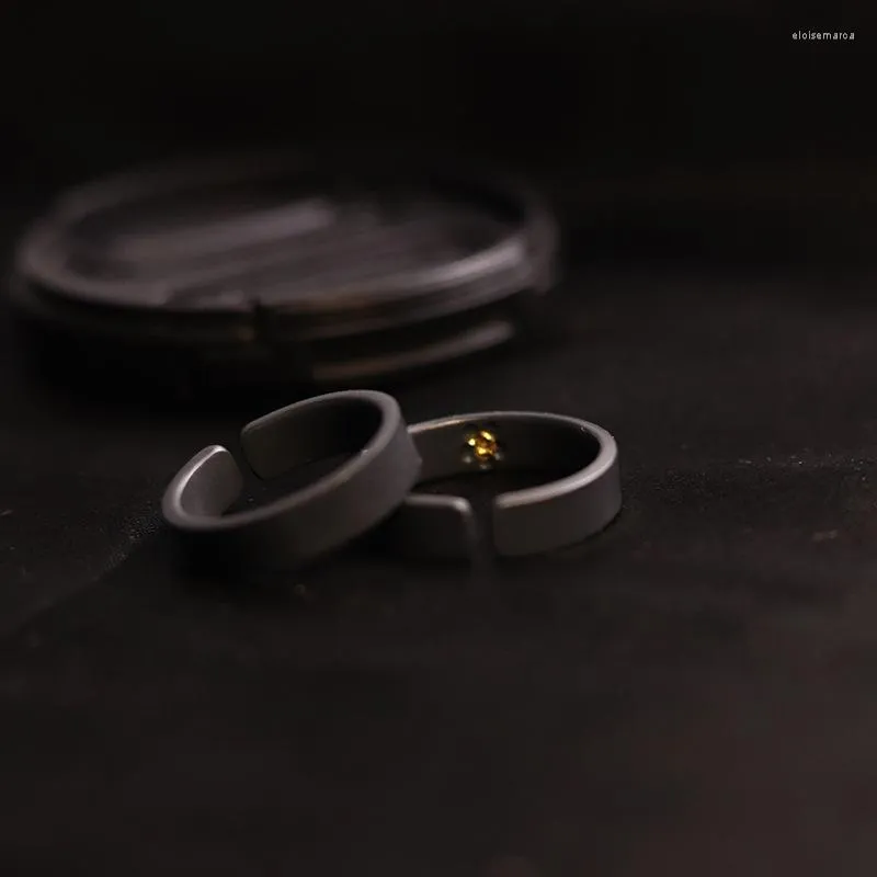 Pierścienie klastrowe para srebrnego koloru kwiatu śliwki kruszenie regulowanego pierścienia moda Trend biżuteria prezent j441