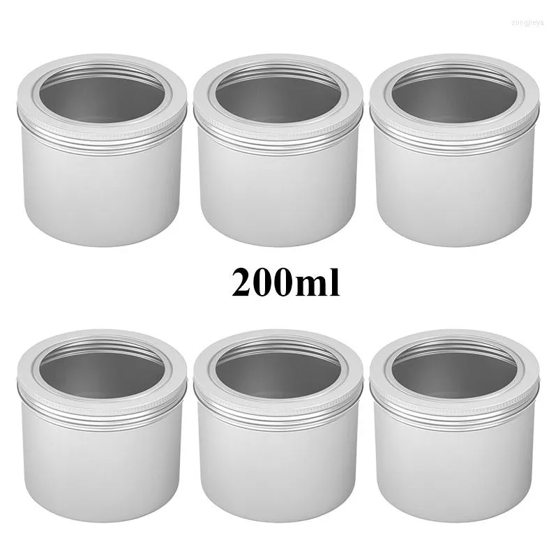 Storage Bottles 200ML Empty Jar With Window Aluminum Tin Box Candle Jars Lip Cosmetic Containers Metal Gift Boxes Refillable