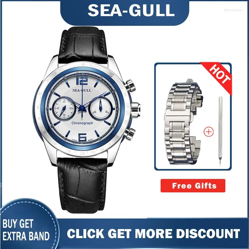 Wristwatches Seagull Watches Mens 2023 Top Multifunctional Sports Chronograph Business Casual Sapphire Hand Wind 219.311