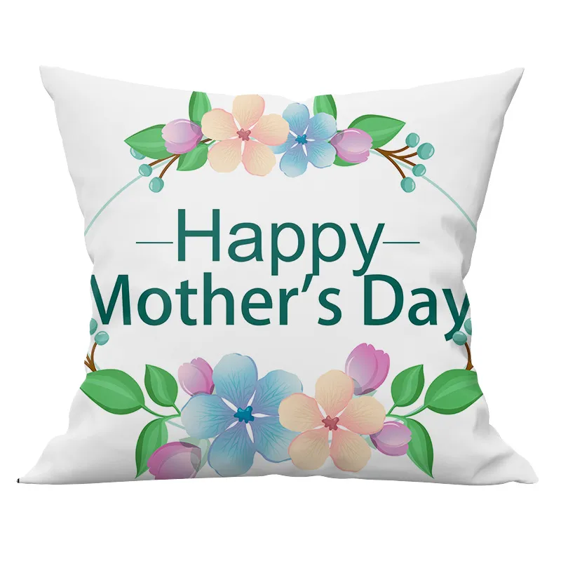 Happy Mother's Day Throw Pillow Cover 40x40cm - I Love Mom Cushion Case ...