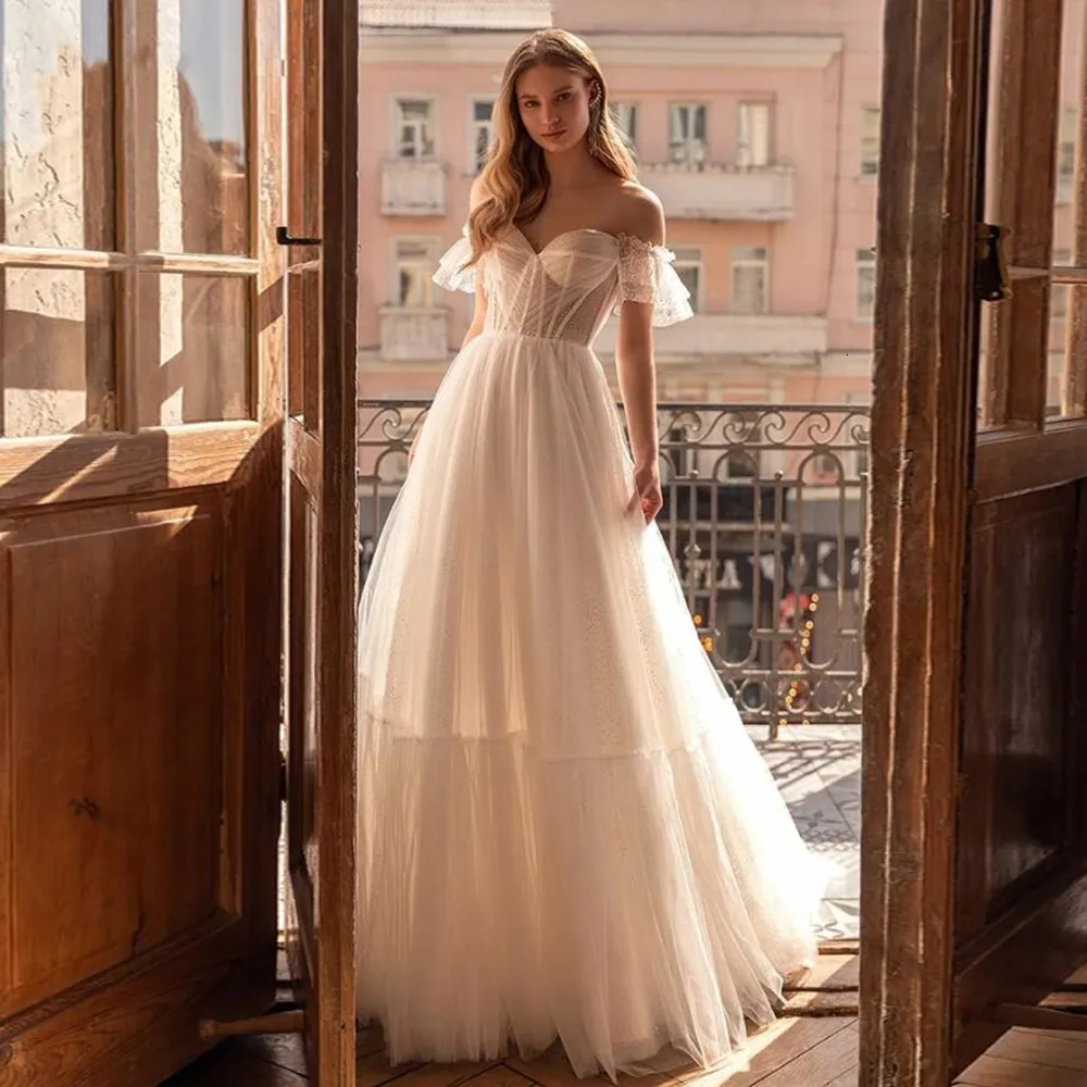 Party Dress Elegant A-Line Princess Wedding Dress Floor-Length with Long  Train Sheer Neck Off-the-Shoulder Sweetheart Collar Built-in Bra from  Dhgate Urban Sexy Dresses - price 239.63