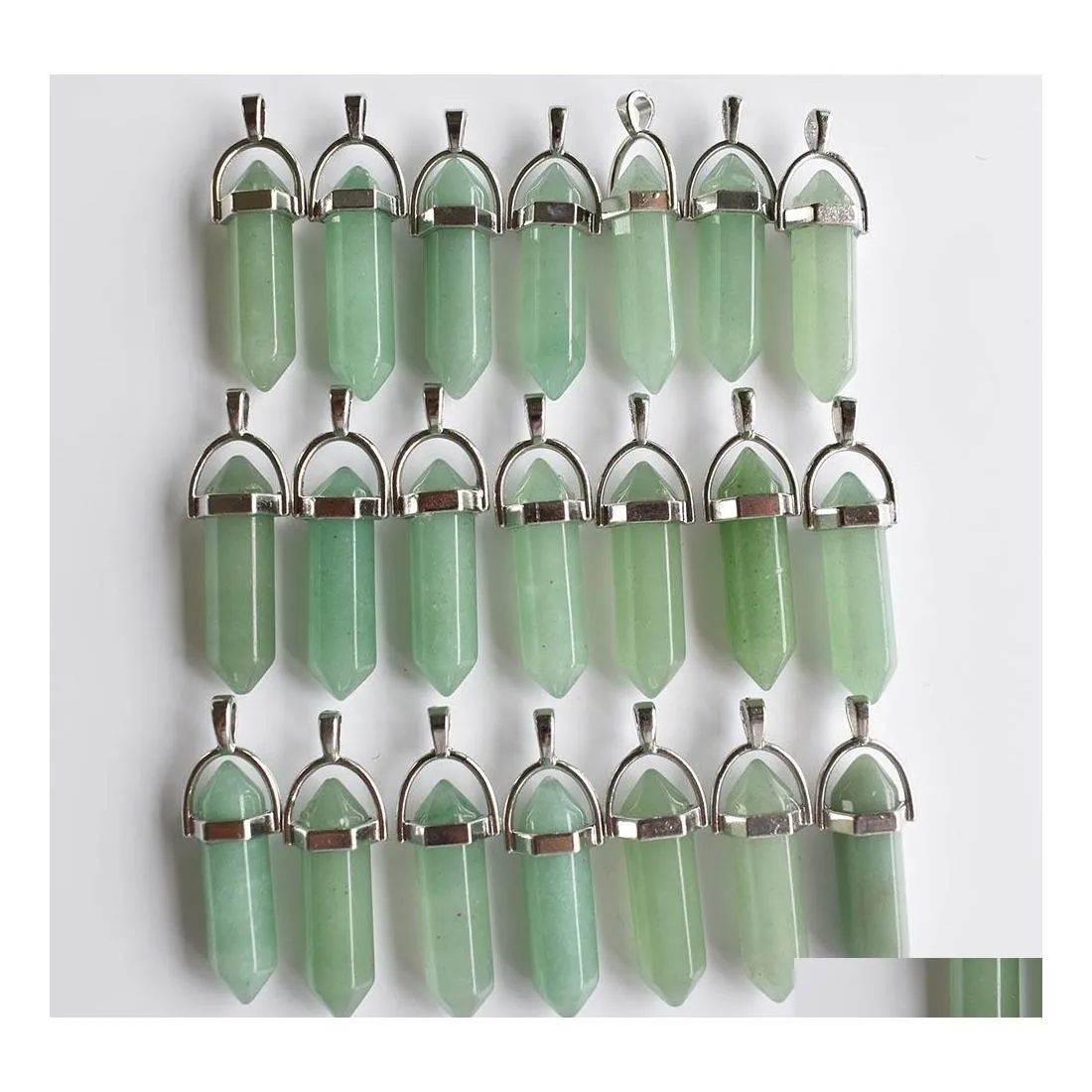 Charms naturlig stengr￶n Aventurine Shape Point Chakra h￤ngen f￶r smycken som g￶r diy halsband ￶rh￤ngen sl￤pp leverans fynd com dhbf6