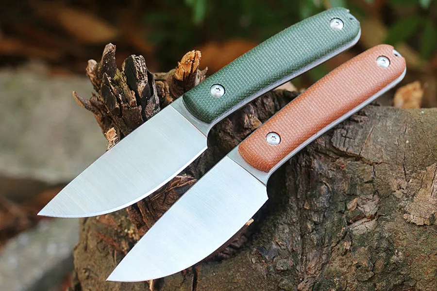 Hot M6700 Survival Straight Hunting Knife 14C28N Satin Drop Point Blade CNC Full Tang Flax Handle Outdoor Hunting Fishing Fixed Blade Knives with Kydex