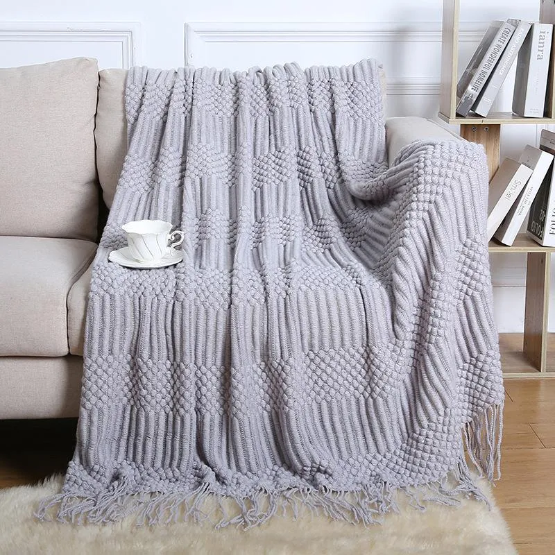 Blankets Nordic Tassel Blanket For Couch Sofa Bed Decorative Soft Textured Knitted Picnic Travel Airplane El