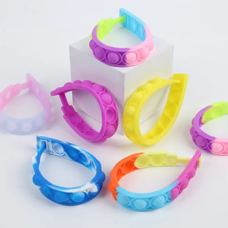 Jouets de décompression,G015-B--Bracelet En Silicone Coloré Anti-stress