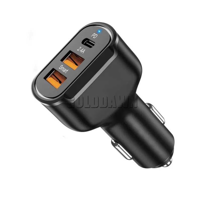 Universal 3 In 1 autoladers Dual Port USB PD QC3.0 Lader 30W PD Snel opladen Mobiele telefooncarger