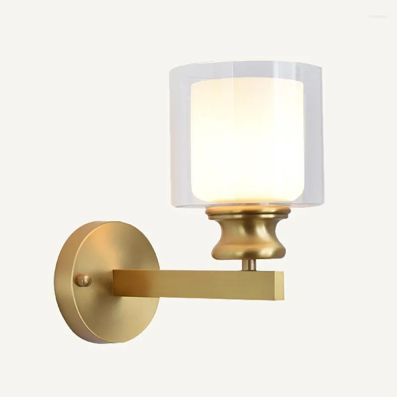 Wall Lamps The Copper Lights Nordic Double Bedroom Berth Lamp Lampshade Corridor Lighting Decorative Wholesale