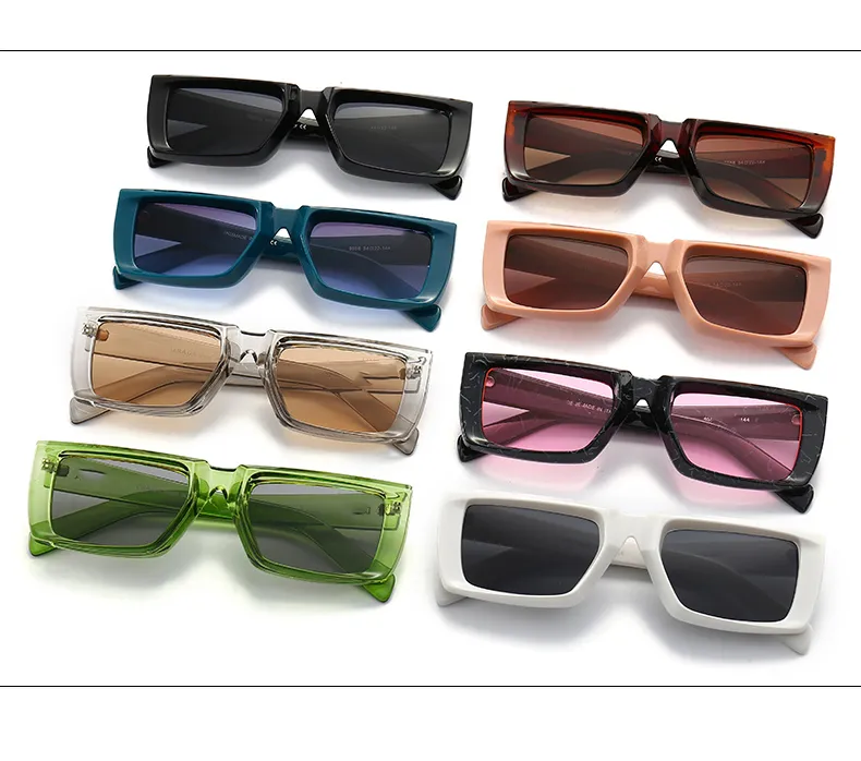 PC Square Sunglasses Mixed Color UV400 Protection Classic Eyewear for Men  Women 2024 Fashion Beach Sun Glasses