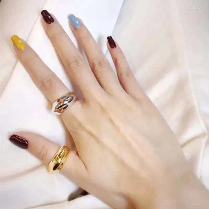 Cluster Ringe Frankreich Nische Marke Designer Mode Riesige Gold Silber Farbe Ring Kollokation Schmuck Für Frauen Männer Hohe Qualität Bijoux