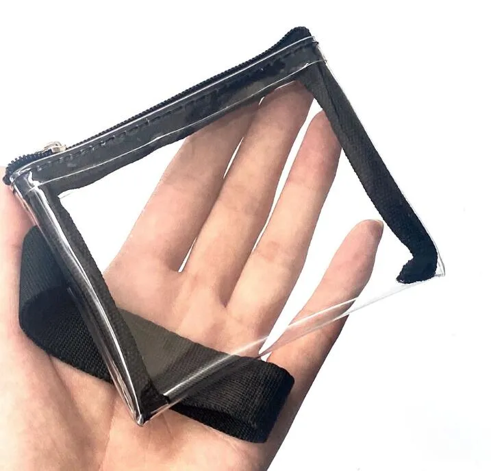 DHL200pcs Coin Purses Women PVC Transparent Cute Flap Short Wallet