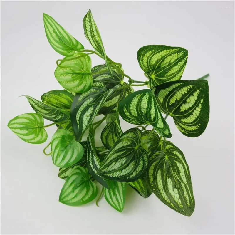 Dekorativa blommor Färgglada konstgjorda bladplastar Lätt att upprätthålla anti-Fall 5 Heads Wedding Props Plant Simulation Fantastic