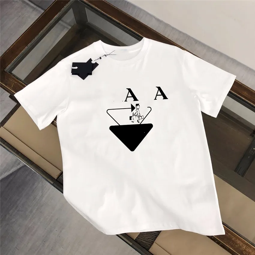 T-shirt da uomo T-shirt da uomo di moda 2023 Pradity Nuovo cotone morbido antirughe retro stampa decorativa lettere casual studenti amanti manica corta 02-07