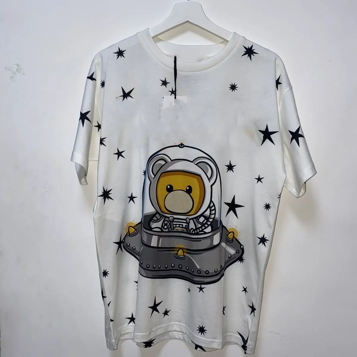 サマーメンズTシャツカジュアルマンレディステタースペースベアプリント半袖高級男性ヒップホップ服