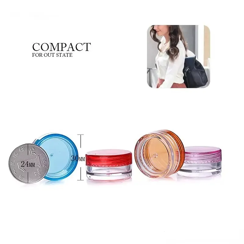 Similar mini glass jars 3g 5g empty cosmetic jars PS round bottom cream jars with multiple color for choose
