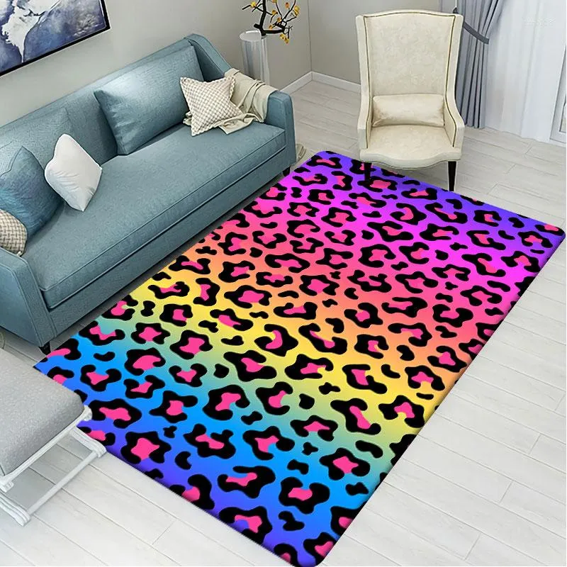 Carpets Carpet Modern Living Room Leopard Flannel Rug Fashion Yellow Brown Rectangle Home Bedroom Floor Door Mat Kitchen Area