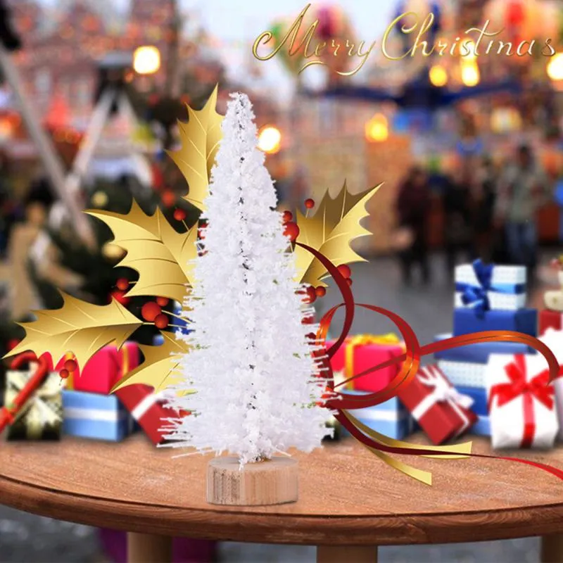 Christmas Decorations 1/5/6 Pcs Miniature Tree Small Artificial Sisal Snow Landscape Architecture Trees Diy Craft Tabletop DecorChristmas