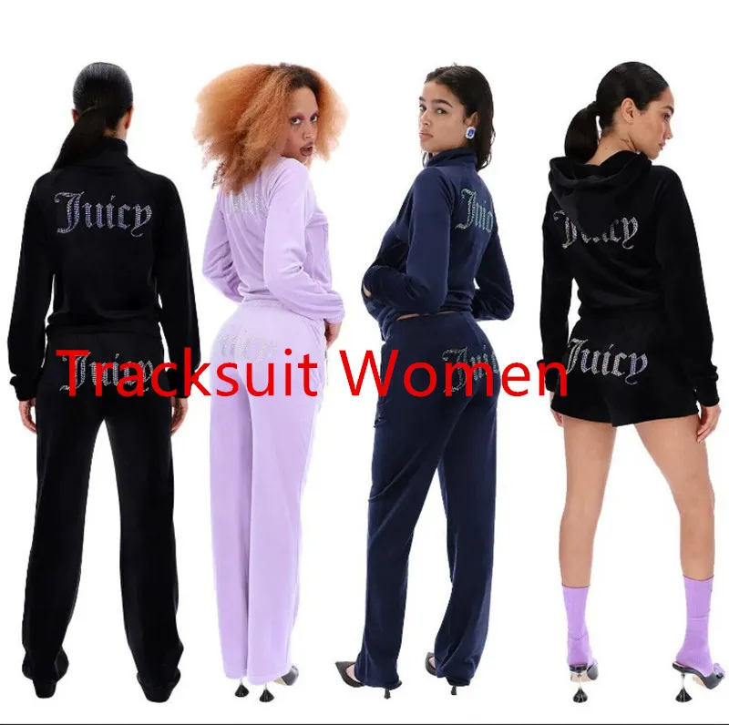 2023 Set Women's Two Piece Pants Velvet Juicy Tracksuit Women Coutoure Set Track Suit Couture Juciy Coture Sweatsuits Women Tracksuit Size S M L XL