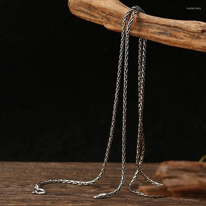 Chains 3mm Thai Silver Chain S925 Sterling Retro Rope Necklace