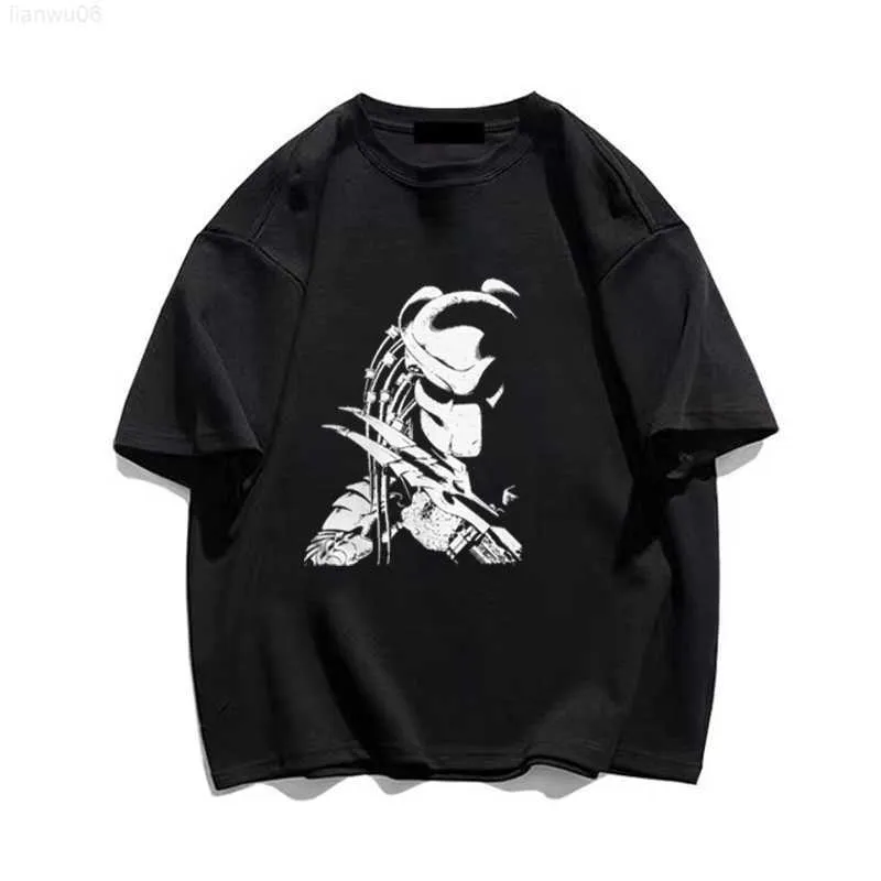 T-shirts pour hommes Summer Cotton Men T-shirts Predator Movie Alien Print Graphic T-shirt surdimensionné Streetwear Vintage Vêtements pour hommes Livraison gratuite Z0221