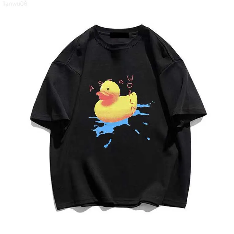 メンズTシャツミュージックアルバムTシャツサマーコットンメンTシャツダックプリントストリートウェアファッションブランドトップ特大の女性ティーヴィンテージ送料無料Z0221