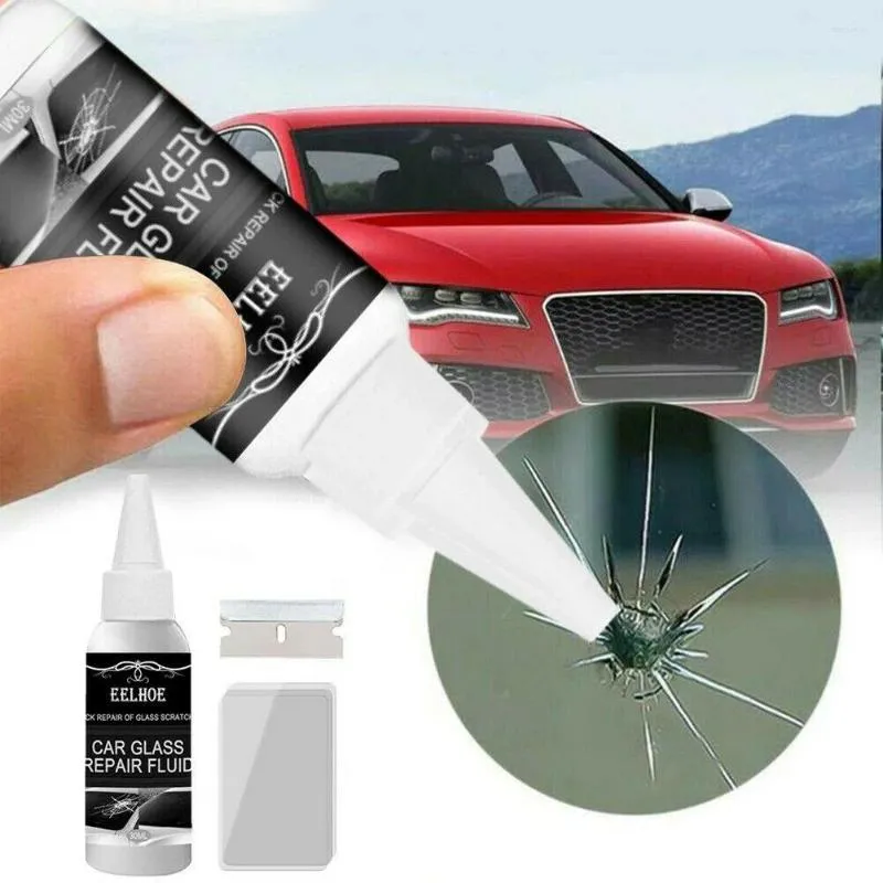 Solutions de lavage de voiture 1x Pack de luxe 30 ml de liquide de réparation de fissures de pare-brise Kit de rayures de verre rapide pour fenêtre de téléphone