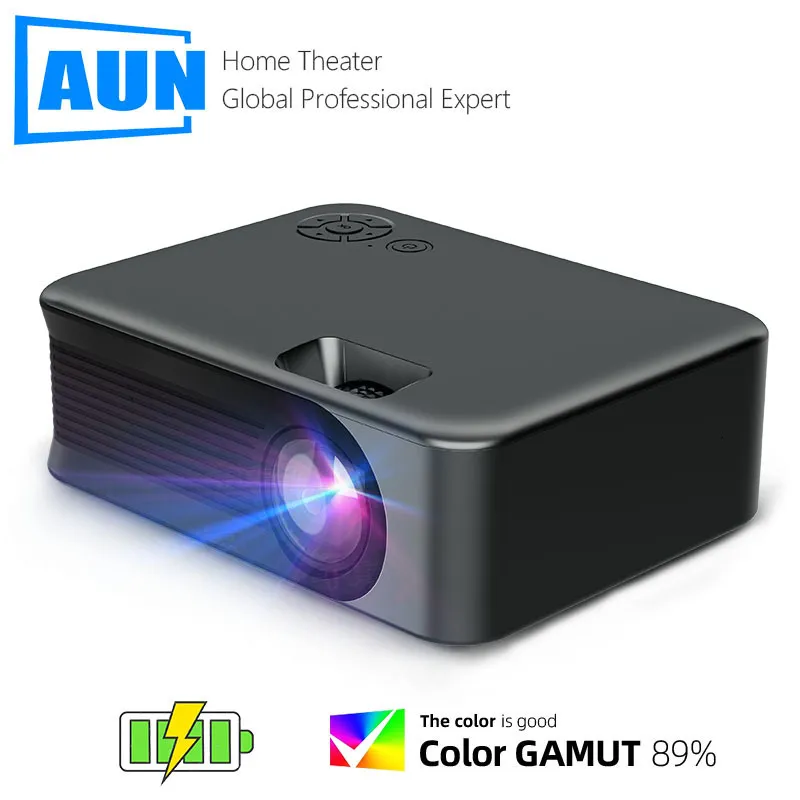 أجهزة العرض AUN MINI Projector A30 SEIES SMART TV WIFI مسرح مسرح منزلي محمول بطارية SYNC PHONE BEAWER LED أجهزة عرض 4K فيلم 230220
