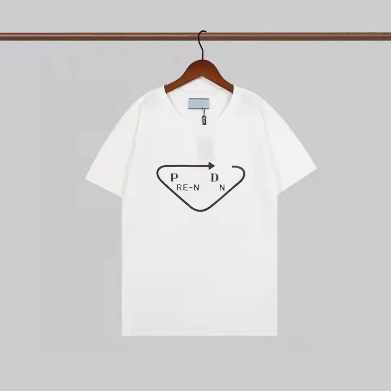 Camiseta masculina de grife letra P estampada manga curta luxo algodão moletom casual de férias moda para amantes de rua roupas iguais S-5XL