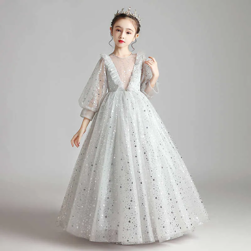 Abiti da ragazza 2023 Abito da ballo per bambini Ragazza Matrimonio Estate Fiore Principessa Abiti in tulle Abbigliamento Baby Formal Party Pageant Ball Gown Vestido