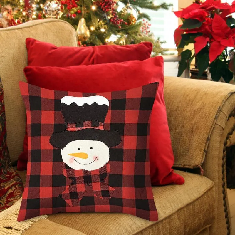 Подушка красная клетчатая клетчатая припечатка рождественская наволочка для зимней обложки для дома 18 х дюймов рождественский корпус гостиной диван