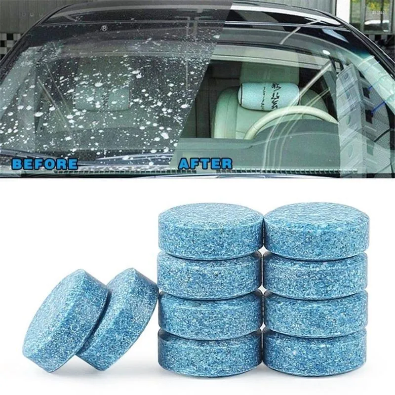 Otomobil Yıkama Çözümleri 10 PCS ön cam temizleyici aletler efervesan tabletler katı yıkama ajanı otomatik cam su tozu kurum sökücü aksesuarları