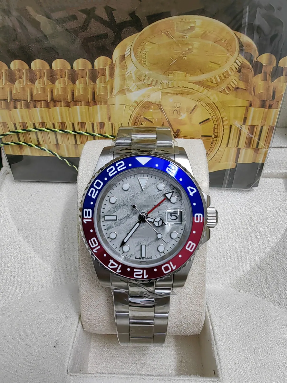 Heren Watch GMT II-126710 Batman 17-kleuren 40 mm Ceramic Watch Ring Luxe Menmechanische automatische bewegingspolhorloge met originele boxpapier