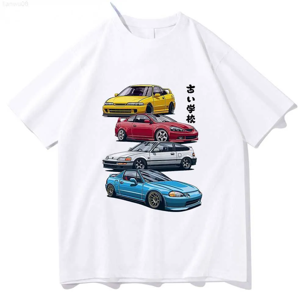 Męskie koszulki Summer Cotton Men Tshirt harajuku zabawne klasyczne początkowe d shirt unisex hip hop gtr vaporwave jdm samochodowy druk tshirt casual tee z0221