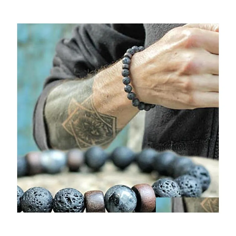 Essential Oil Bracelet with Lava Rock Beads 8mm