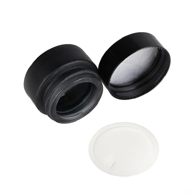 Black Frosted Glass Jars Cosmetic Cream Bottle Travel Cosmetic Dispenser Jar with inner PP Cover 5g to 100g