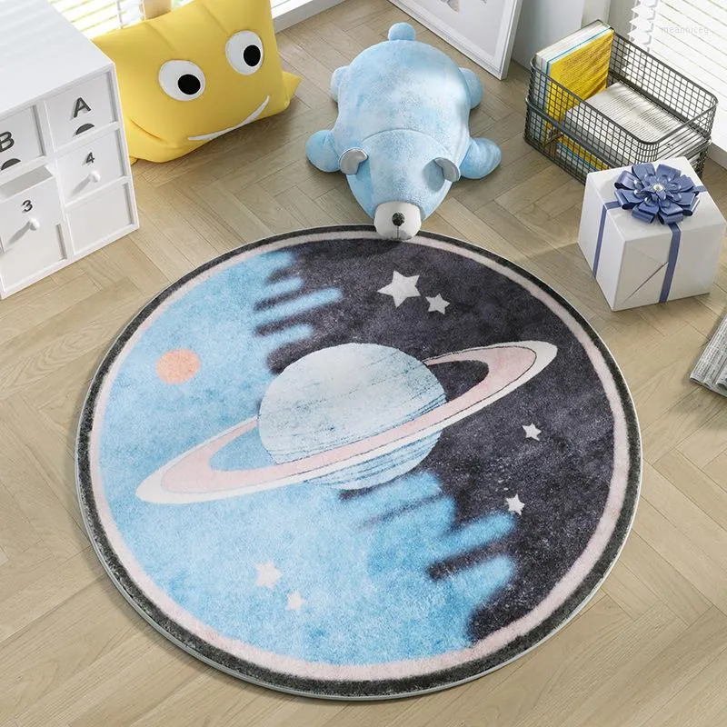 Carpets Round Carpet Cartoon Cute Children's Room Thick Bedside Cushion Decorative Rugs For Bedroom AreaRug Large