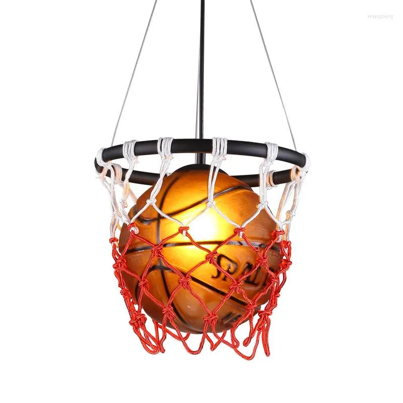 Kolye Lambalar Vintage Basketbol Cam Işık Retro Loft Dekor Endüstriyel Led Asma Lamba Bar Çocuk Yatak Odası Mutfak Aydınlatma Armatürleri