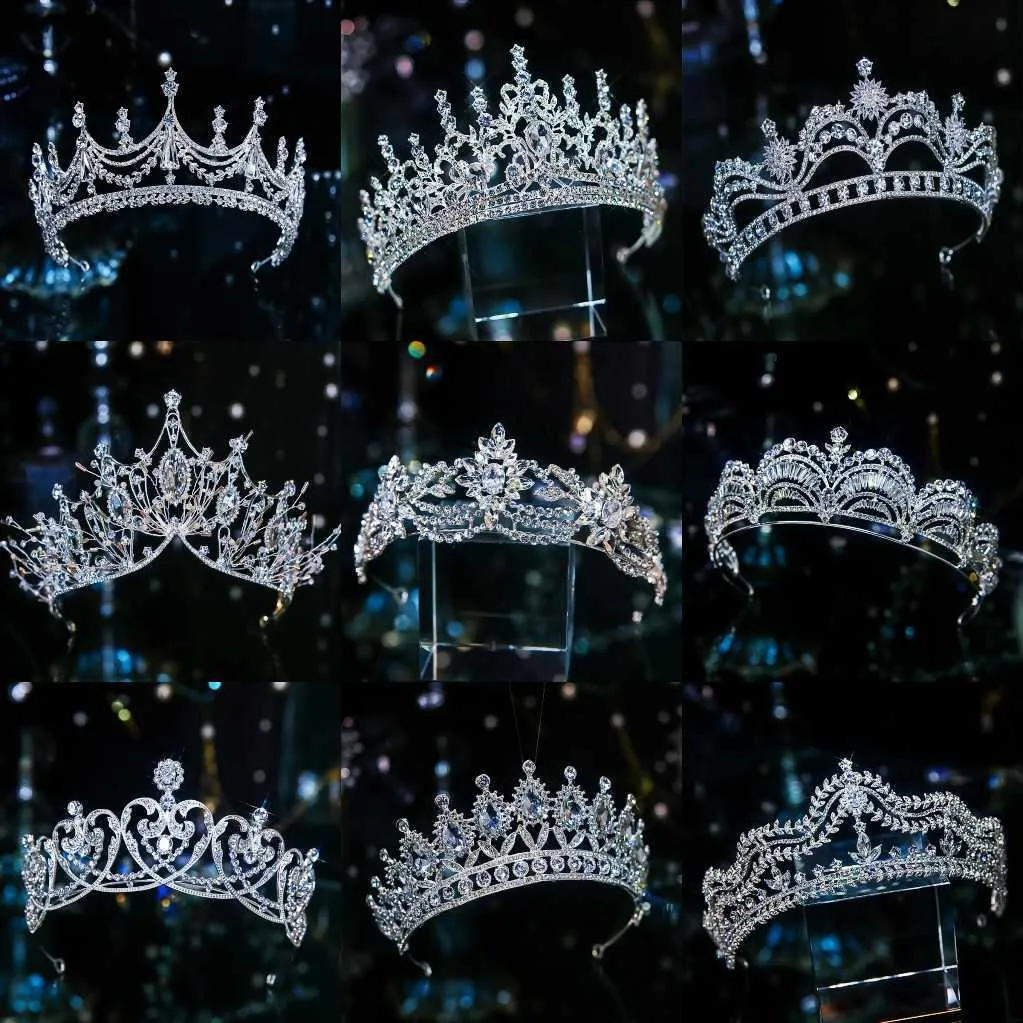 Tiaras Роскошные разнообразные серебряные цвета хрустальные свадебные тиары Короново -хрустали