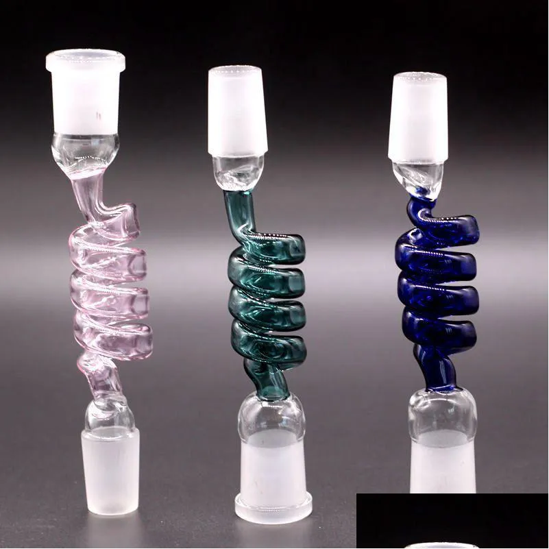 喫煙パイプMticolors Glass Adapter Curved Bong Adpter Pipe Oil Rigs Adapter男性