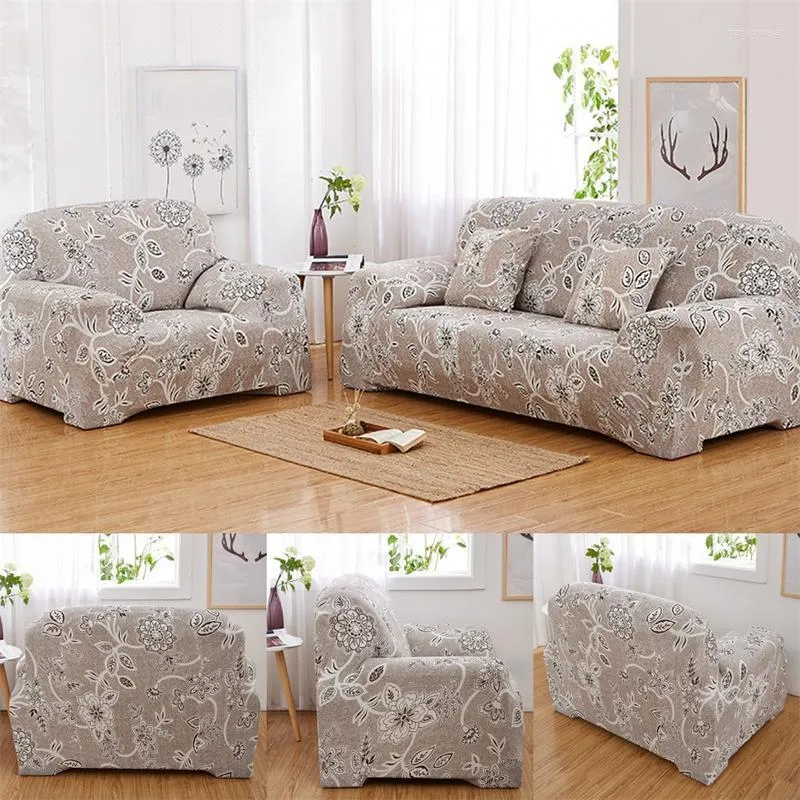 Chair Covers Western Design Simple Roman Stretch Spandex Fabric Full Cover Anti-Skid Sofa Flower Pattern For Home Office Decoration