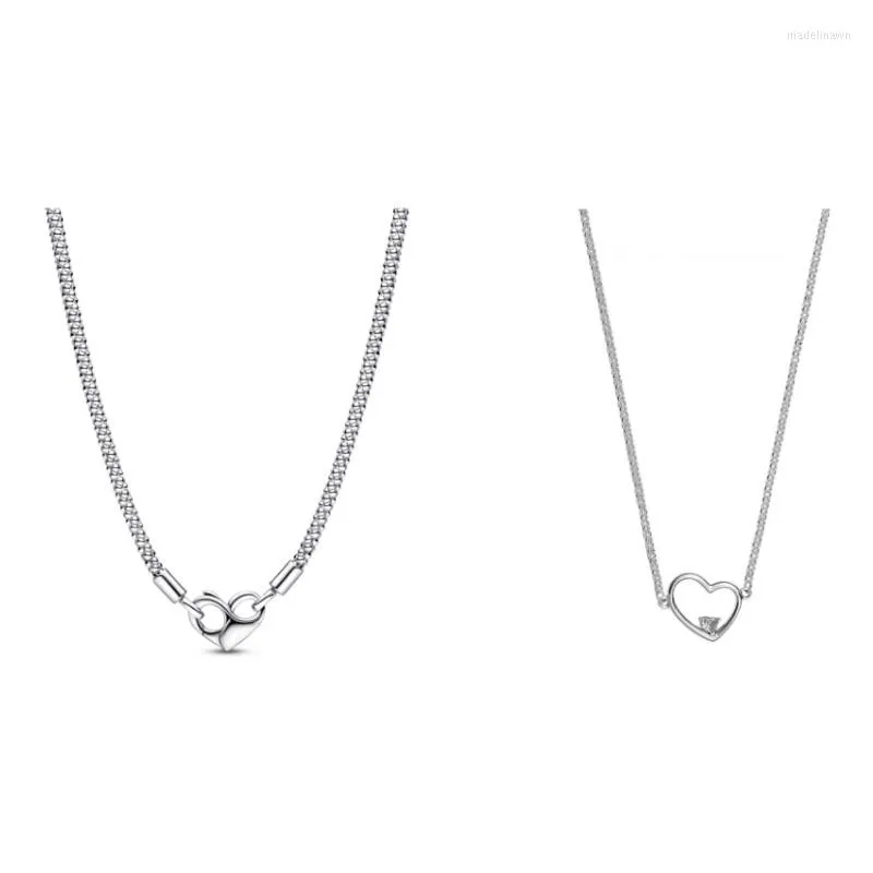 Catene S925 Argento sterling Classico Elegante Collana d'amore Temperamento creativo europeo e americano a forma di cuore