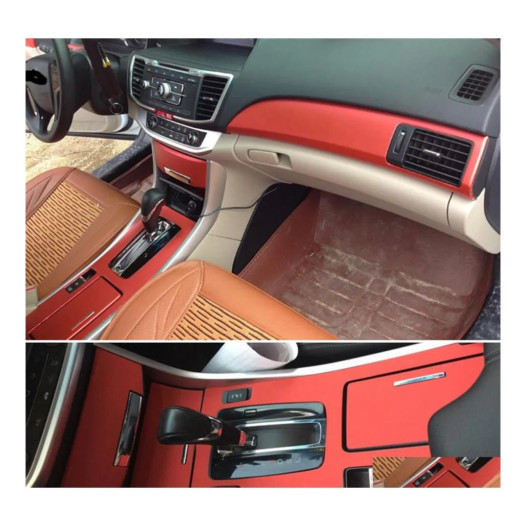 Adesivi per auto per Honda Accord 2014 Pannello di controllo centrale interno Maniglia per porta 3D / 5D Decalcomanie in fibra di carbonio Styling Accessorie Drop Deli Dhgdm