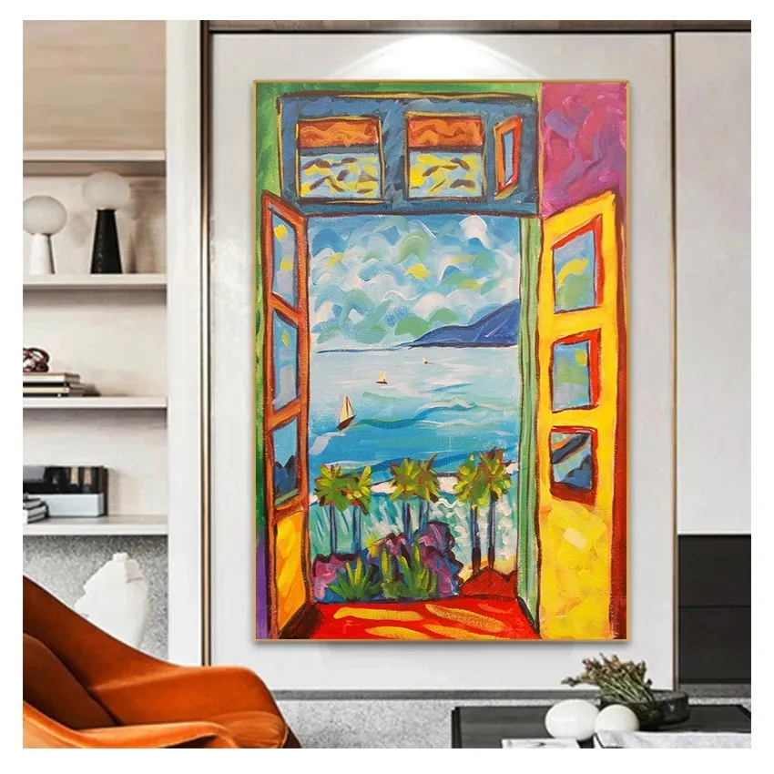 Malen vor dem Fenster Malerei Wandkunst Leinwand Plakate und Drucke Leinwand Malerei dekorativ ber￼hmter Maler Matisse Landschaft Woo