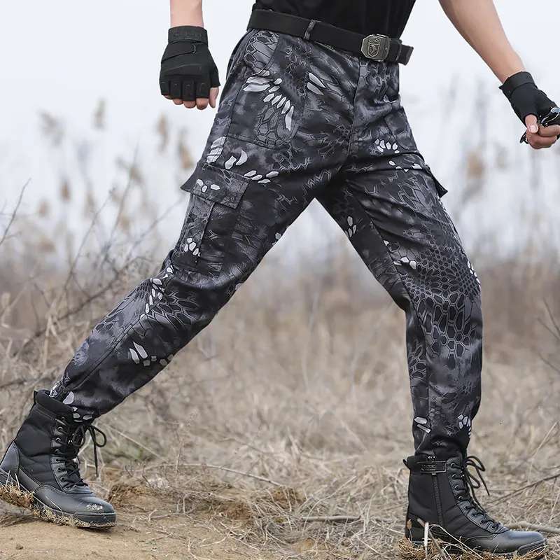 Pantalons pour hommes Pantalons de survêtement militaires Tactique Armée Cargo Pantalon Python Noir Pour Hommes Vêtements Homme Casual Jogger Mens Jogging Sweat 230221