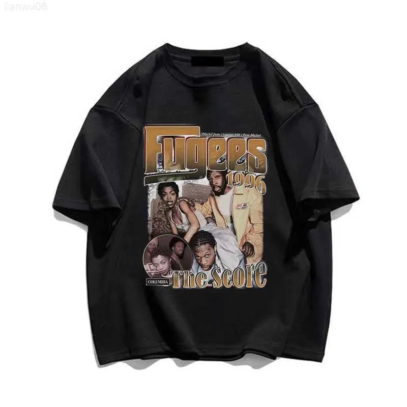 Herr t-shirts fugees t shirt sommar hip hop sångare band män tshirts grafiska tryck kvinnors bomullstee kort ärm herrkläder gratis frakt z0221