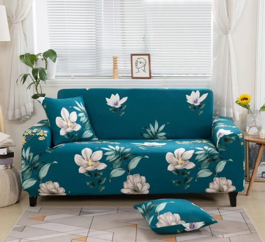 Stol täcker nordiska blommiga stretch elastiska sektionssäte soffa täcker set chaise lång soffa slip fåtölj l form fodral för levande rymdchir c