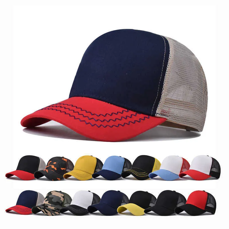 Breathable Unisex Net Baseball Cap Pure Color Net Hat For Spring
