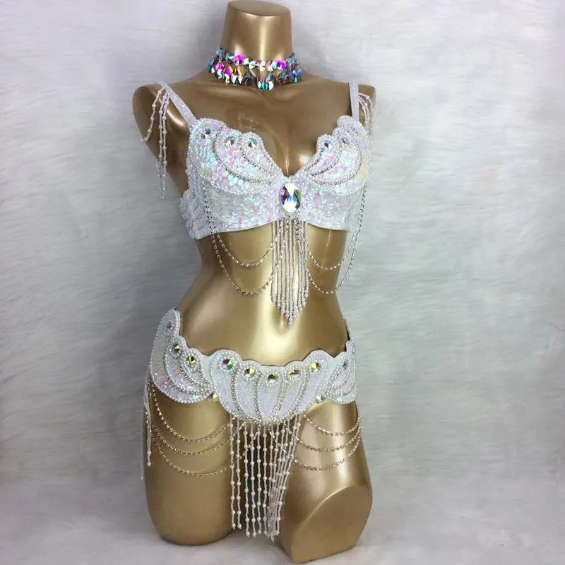 Womens Beaded Belly Dance Costume Set With Bra Belt Perfect For Sparkle  Stage Wear, Carnival, And Sexy Ladies Bellydance Clothes From Tikopo,  $39.78